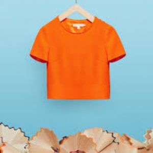 Ted baker orange cropped shirt